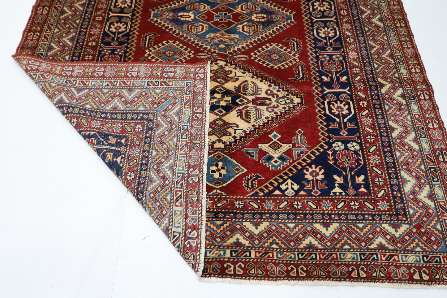 187 x 236 cm | Shirvan Afghan Tribal Hand Knotted Veg Dye Wool Carpet