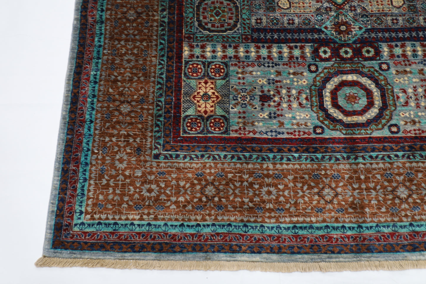 176 x 240 cm | Mamluk Afghan Tribal Hand Knotted Veg Dye Wool Carpet