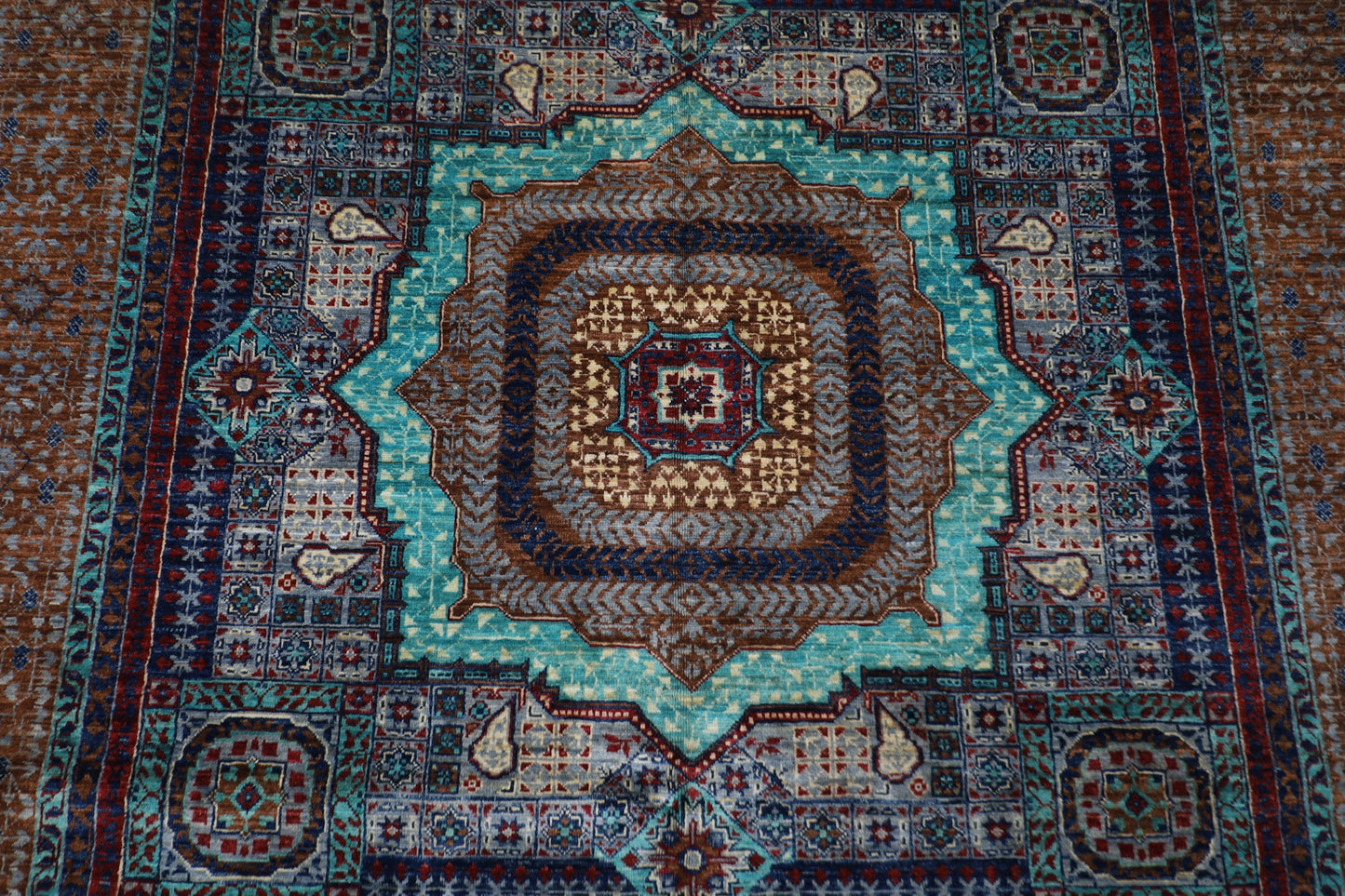 176 x 240 cm | Mamluk Afghan Tribal Hand Knotted Veg Dye Wool Carpet