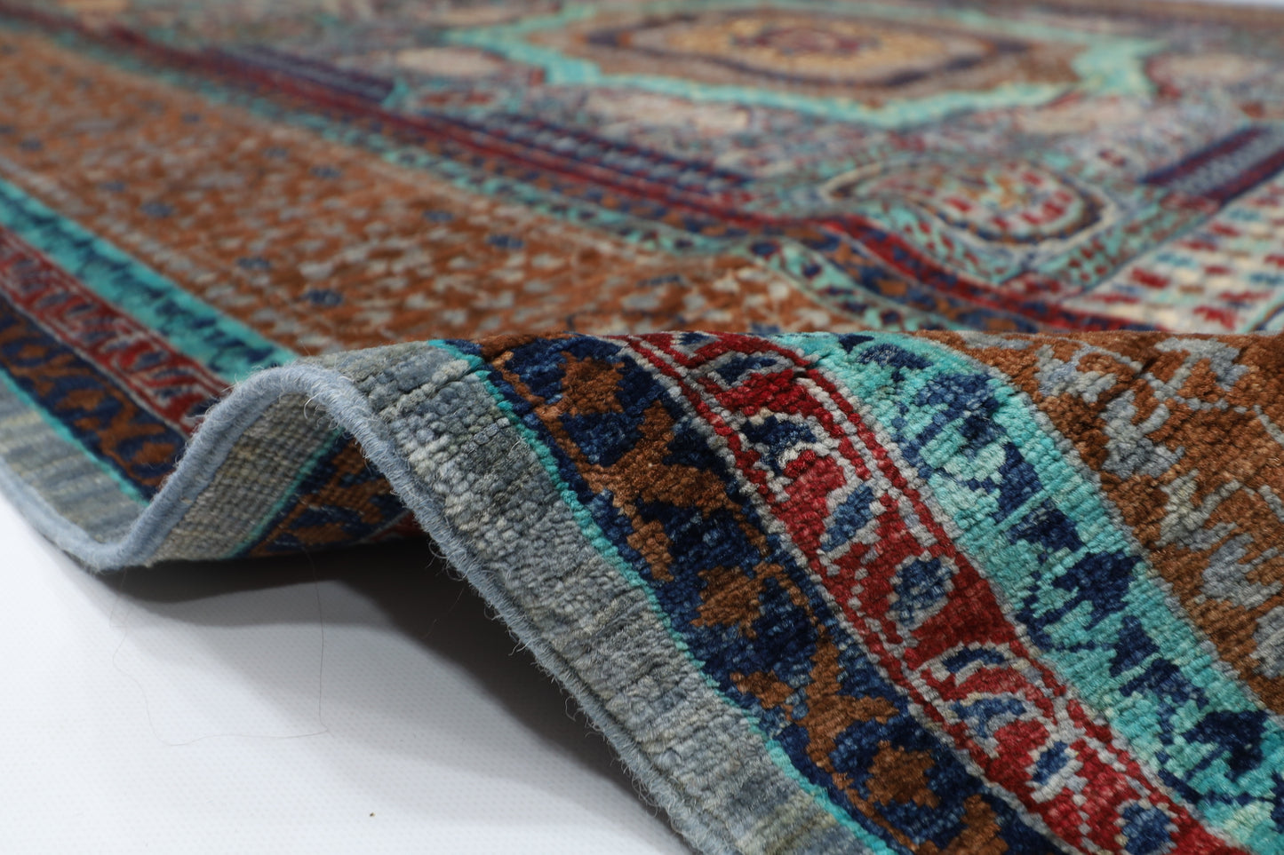 176 x 240 cm | Mamluk Afghan Tribal Hand Knotted Veg Dye Wool Carpet