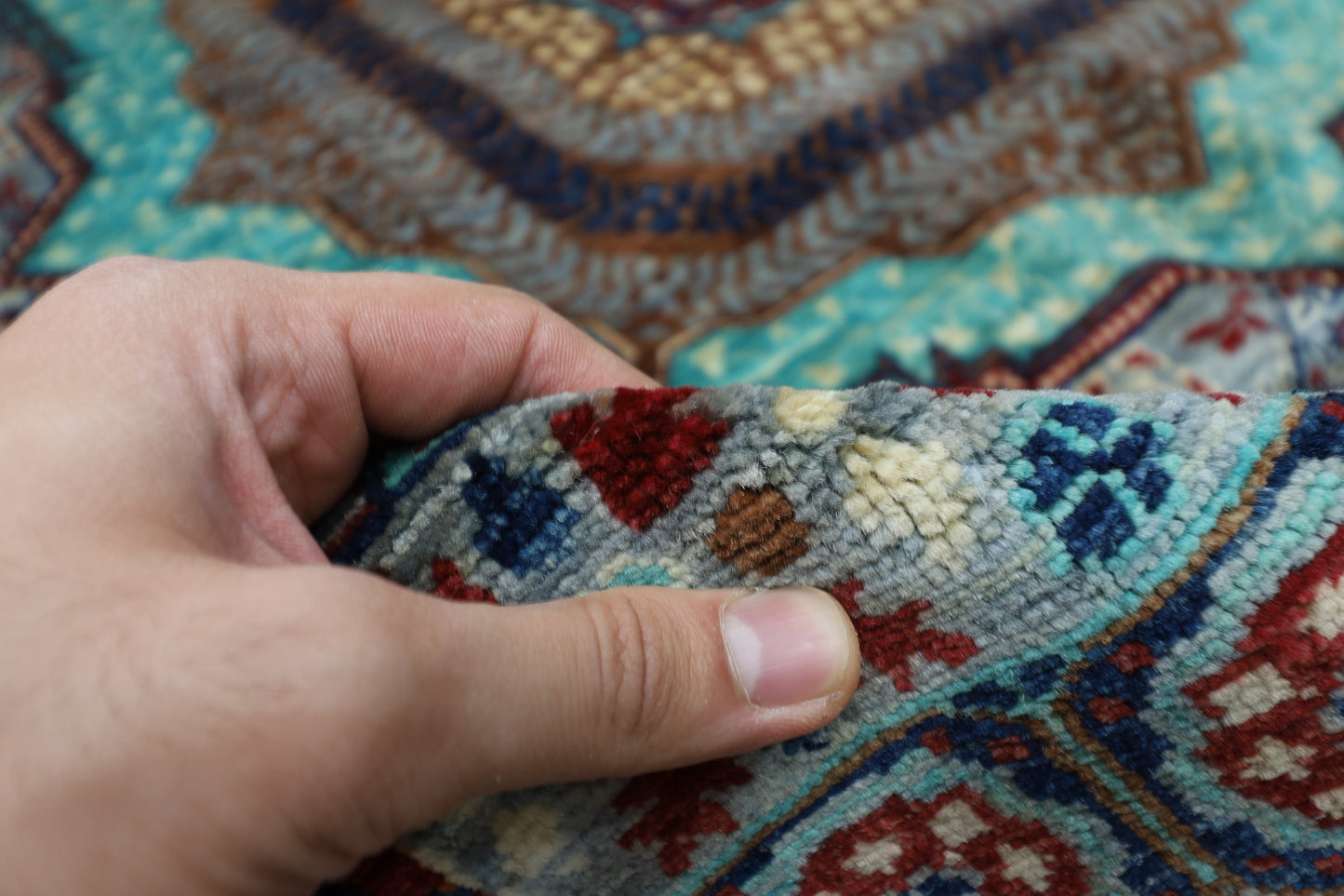 176 x 240 cm | Mamluk Afghan Tribal Hand Knotted Veg Dye Wool Carpet