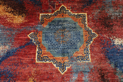 173 x243 cm | Abstract Afghan Tribal Hand Knotted Veg Dye Wool Carpet
