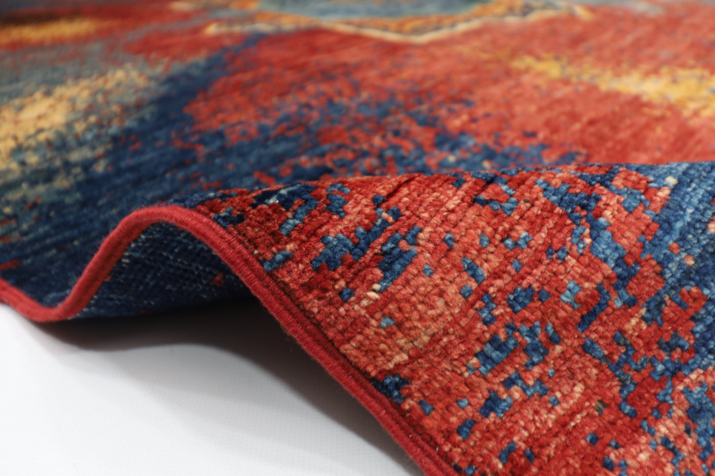 173 x243 cm | Abstract Afghan Tribal Hand Knotted Veg Dye Wool Carpet
