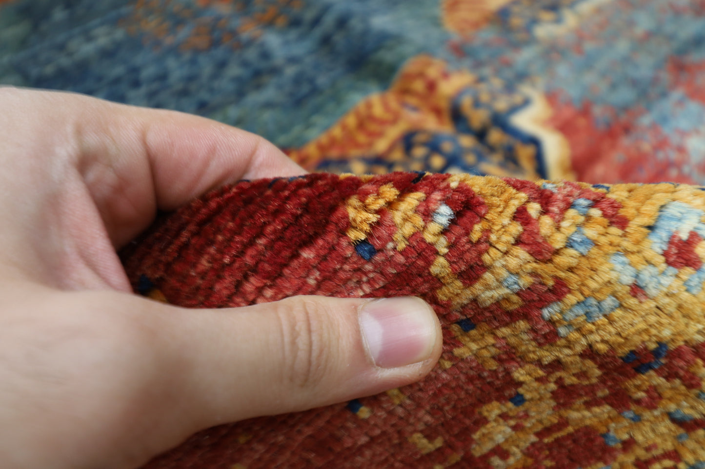 173 x243 cm | Abstract Afghan Tribal Hand Knotted Veg Dye Wool Carpet