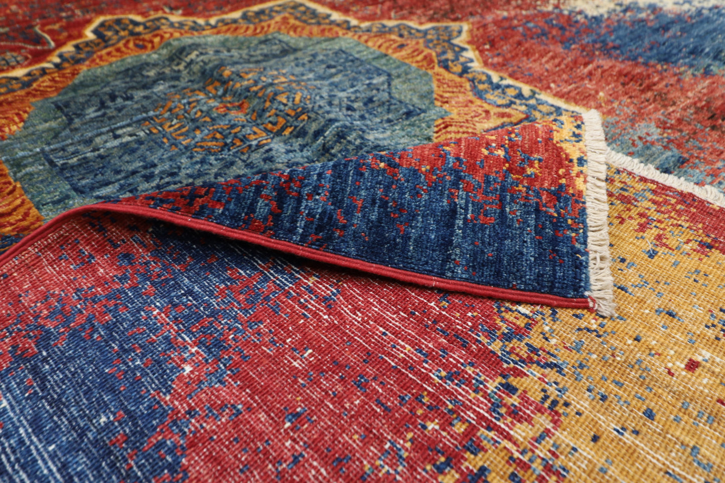 173 x243 cm | Abstract Afghan Tribal Hand Knotted Veg Dye Wool Carpet