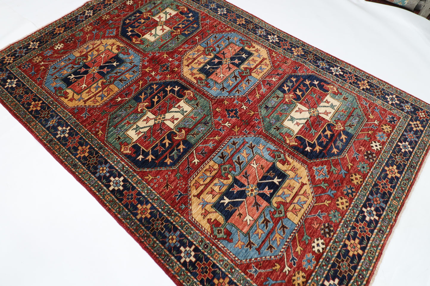 157 x 235 cm | Ersari Afghan Tribal Hand Knotted Veg Dye Wool Carpet