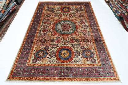 173 x 238 cm | Mamluk Afghan Tribal Hand Knotted Veg Dye Wool Carpet