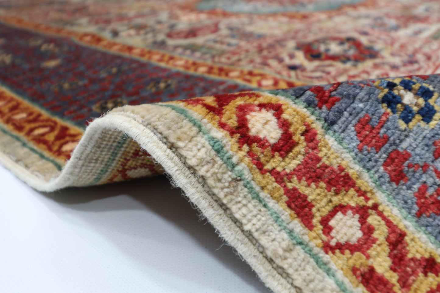 173 x 238 cm | Mamluk Afghan Tribal Hand Knotted Veg Dye Wool Carpet