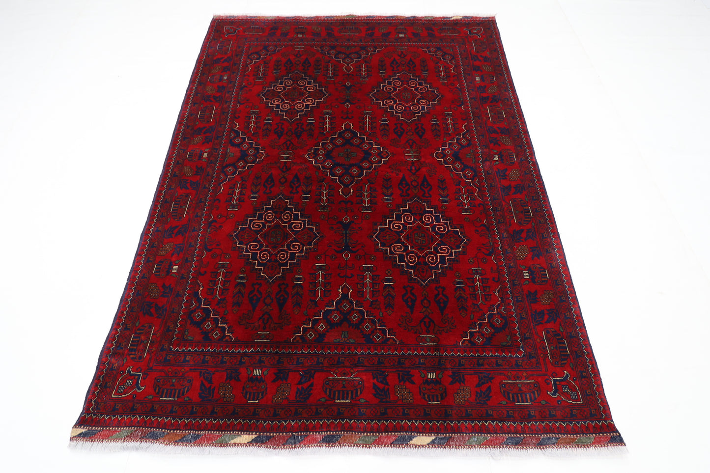 153 x 207 cm | Khamiyab Area Rug Afghan Hand Knotted Veg Dye Wool carpet