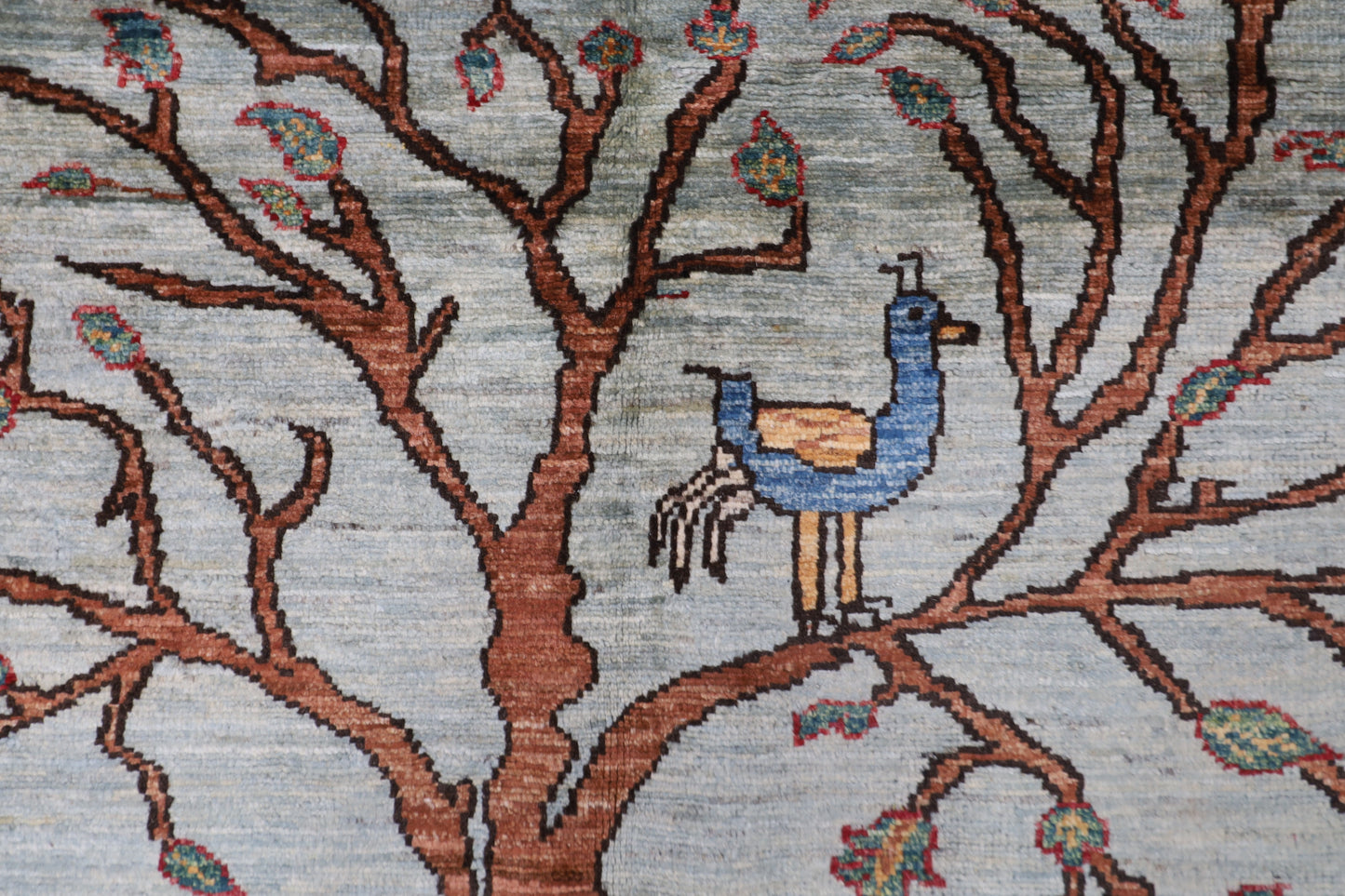 176 x 242 cm | Landscape Afghan Tribal Hand Knotted Veg Dye Wool Carpet