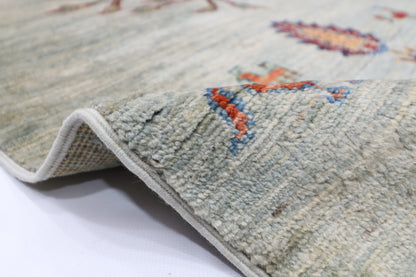176 x 242 cm | Landscape Afghan Tribal Hand Knotted Veg Dye Wool Carpet