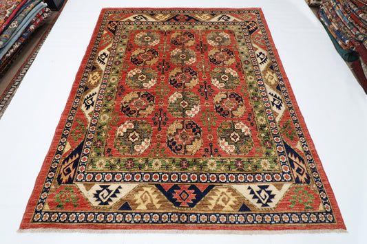 175 x220 cm | Ersari Afghan Tribal Hand Knotted Veg Dye Wool Carpet