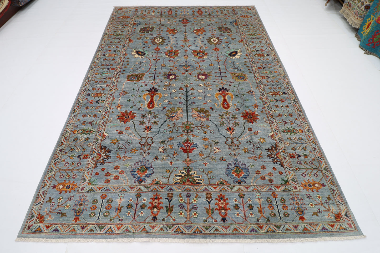 200 x 290 cm | Sultani Afghan Tribal Hand Knotted Natural Veg Dye Wool Carpet