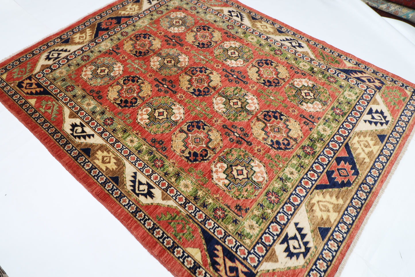 175 x220 cm | Ersari Afghan Tribal Hand Knotted Veg Dye Wool Carpet