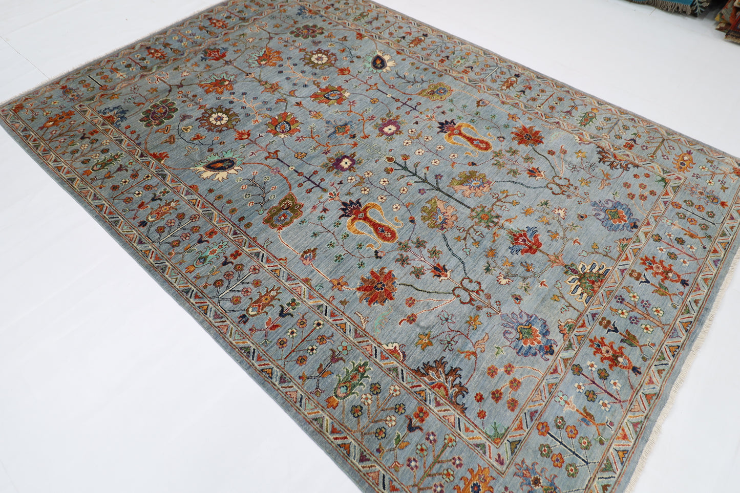 200 x 290 cm | Sultani Afghan Tribal Hand Knotted Natural Veg Dye Wool Carpet