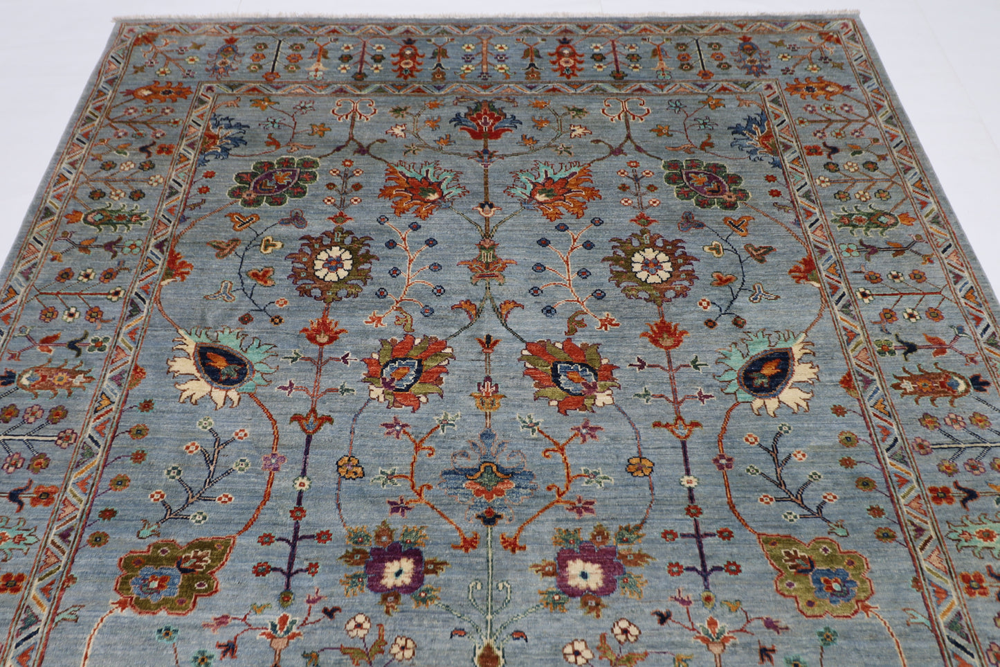 200 x 290 cm | Sultani Afghan Tribal Hand Knotted Natural Veg Dye Wool Carpet