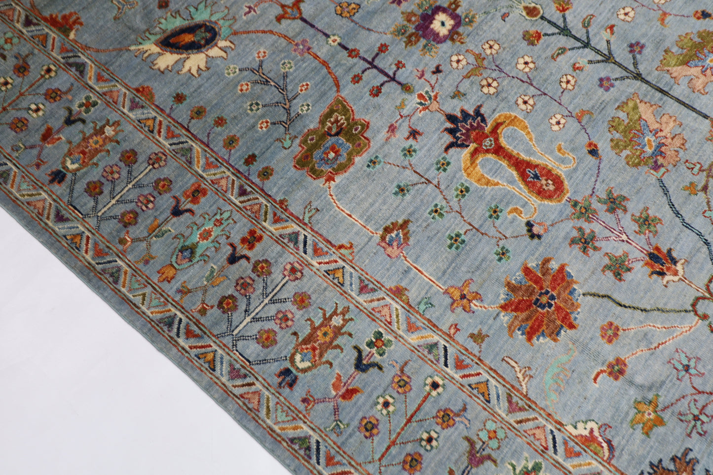 200 x 290 cm | Sultani Afghan Tribal Hand Knotted Natural Veg Dye Wool Carpet