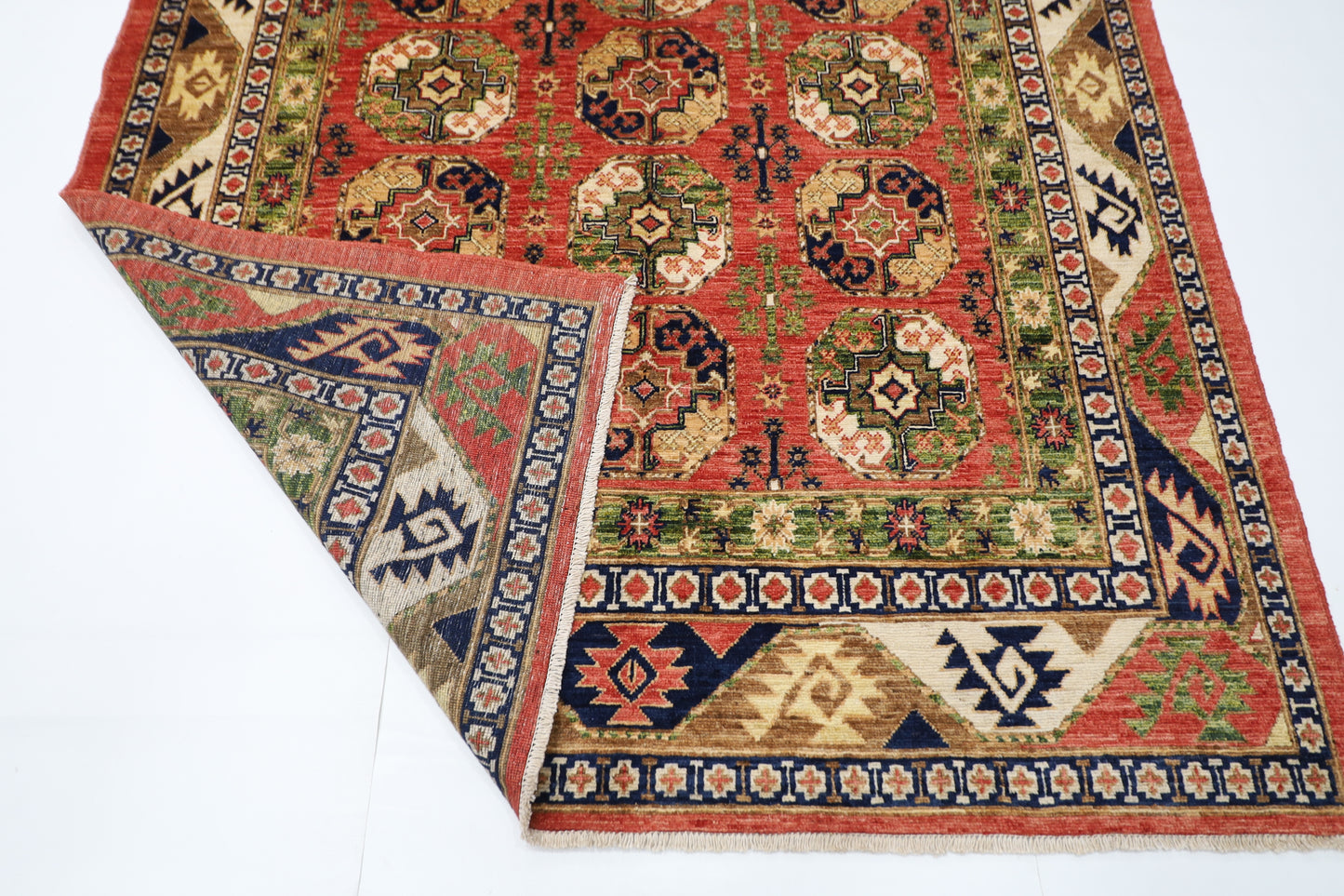 175 x220 cm | Ersari Afghan Tribal Hand Knotted Veg Dye Wool Carpet