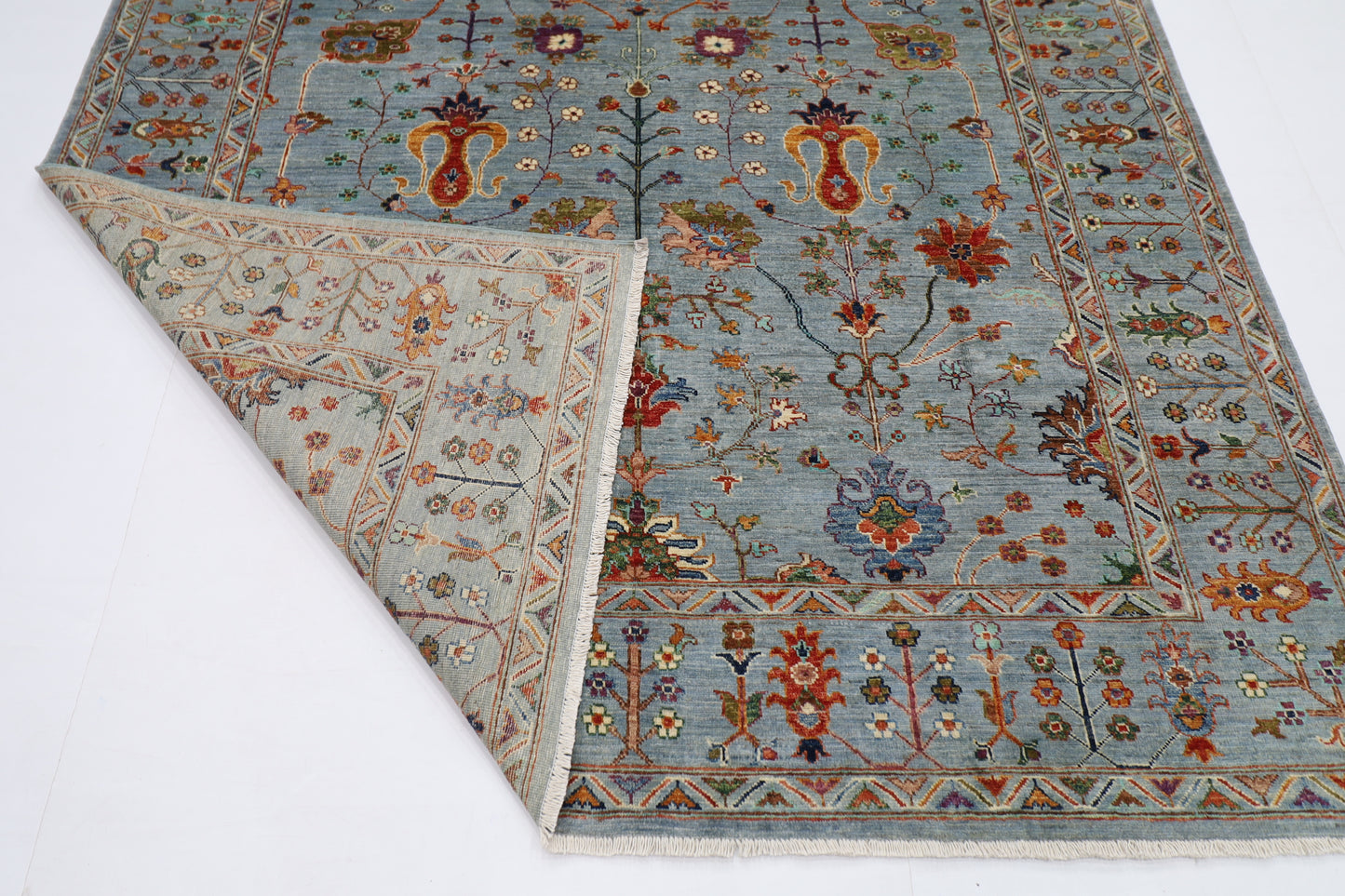 200 x 290 cm | Sultani Afghan Tribal Hand Knotted Natural Veg Dye Wool Carpet