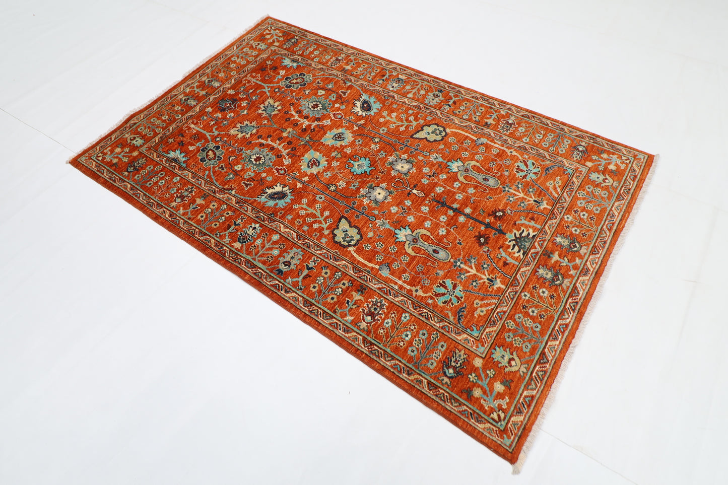 125 x 191 cm | Sultani Afghan Tribal Hand Knotted Natural Veg Dye Wool Carpet