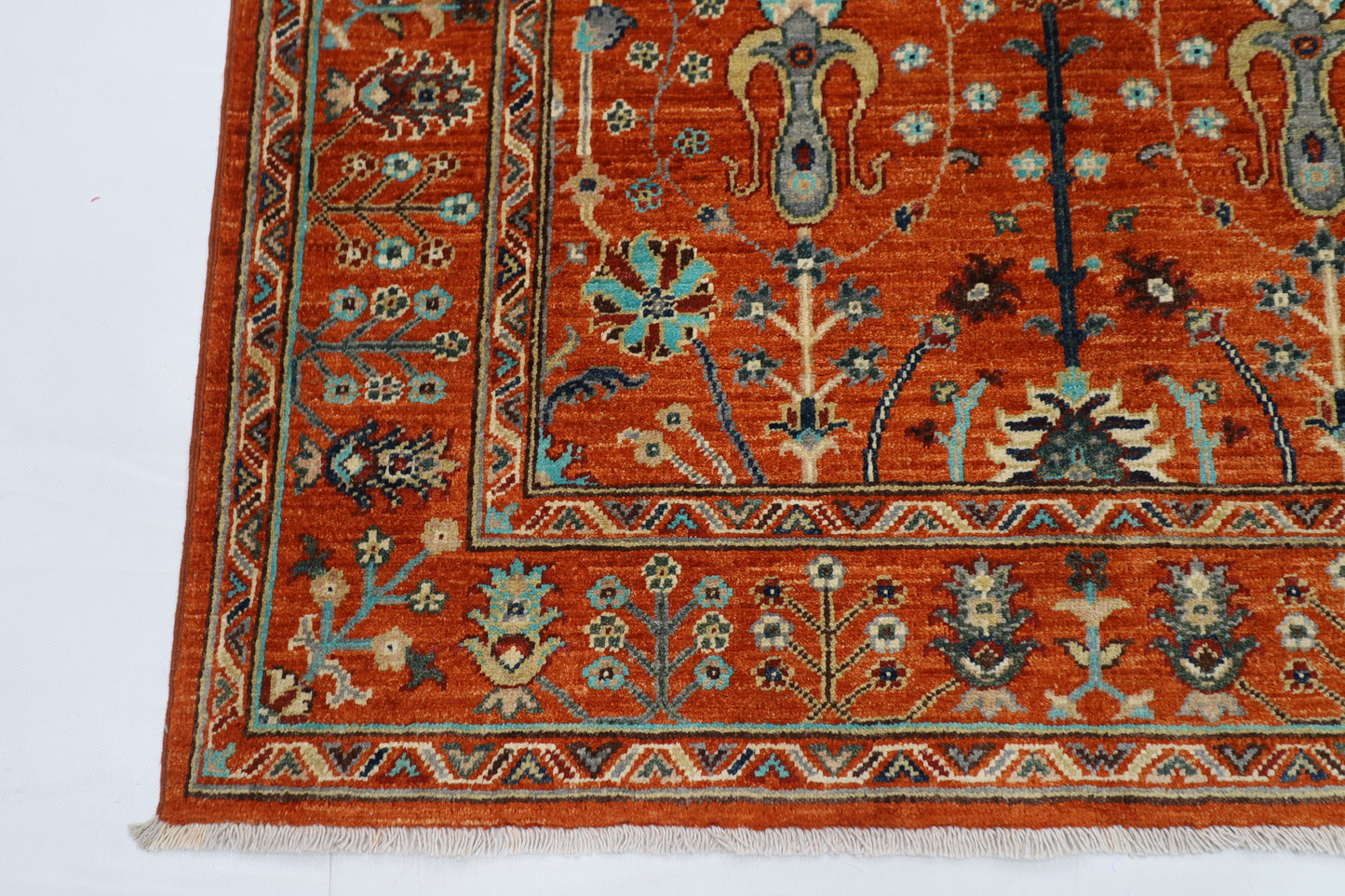 125 x 191 cm | Sultani Afghan Tribal Hand Knotted Natural Veg Dye Wool Carpet