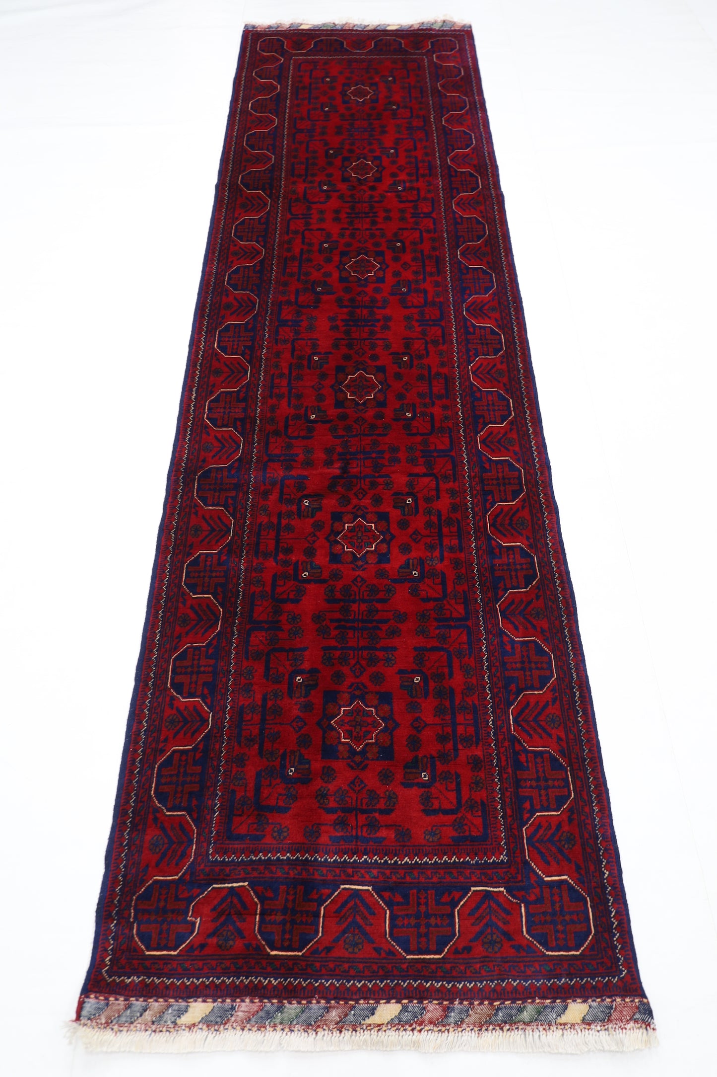 86 x 306 cm | Khamiyab Runner Rug Afghan Hand Knotted Veg Dye Wool carpet