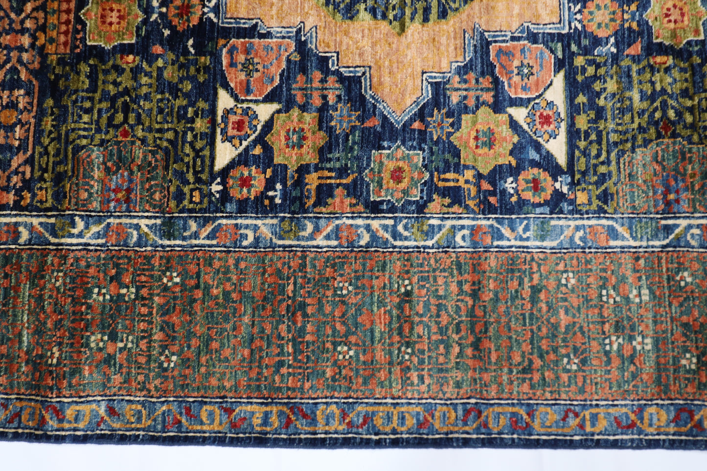 174 x 239 cm | Mamluk Afghan Tribal Hand Knotted Veg Dye Wool Carpet