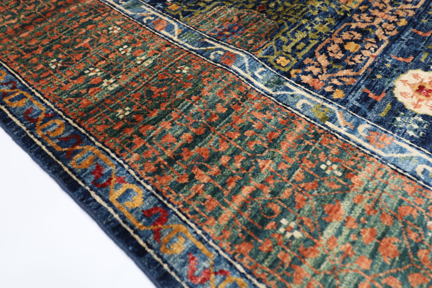 174 x 239 cm | Mamluk Afghan Tribal Hand Knotted Veg Dye Wool Carpet