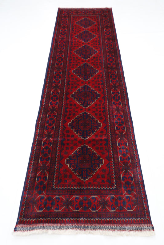88 x 304 cm | Khamiyab Runner Rug Afghan Hand Knotted Veg Dye Wool carpet