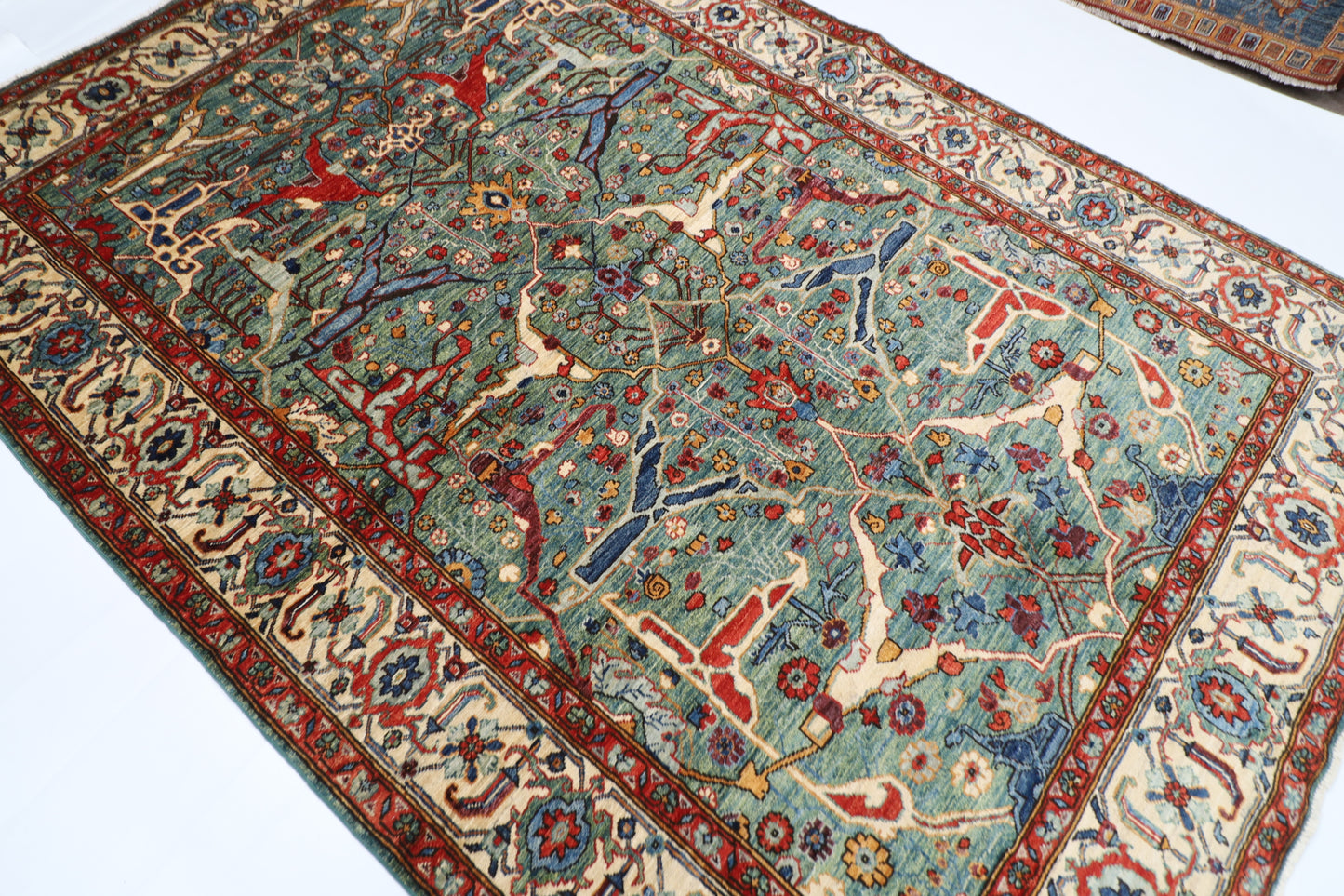 188 x 273 cm |  Bidjar Green Afghan Tribal Hand Knotted Veg Dye Wool carpet