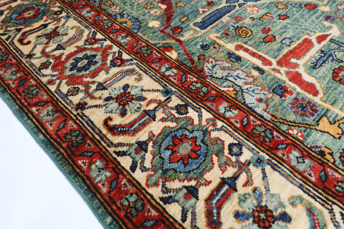 188 x 273 cm |  Bidjar Green Afghan Tribal Hand Knotted Veg Dye Wool carpet