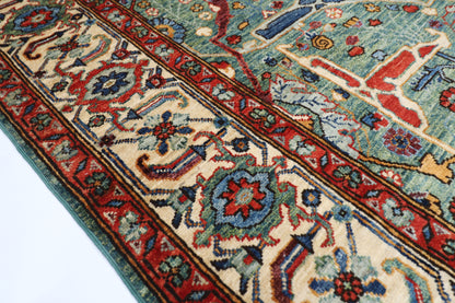188 x 273 cm |  Bidjar Green Afghan Tribal Hand Knotted Veg Dye Wool carpet