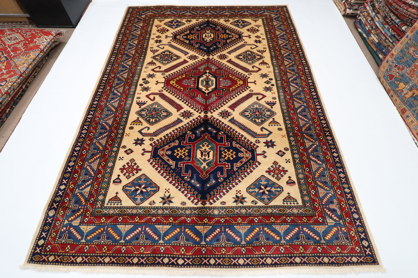 178 x 250 cm | Shirvan Afghan Tribal Hand Knotted Veg Dye Wool Carpet