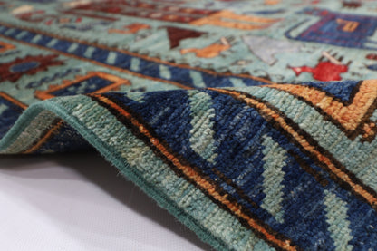 189 x 272 cm | King and Queen Afghan Tribal Hand Knotted Natural Veg Dye Wool Carpet