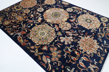 205 x 298 cm | Floral Afghan Tribal Hand Knotted Natural Veg Dye Wool Carpet