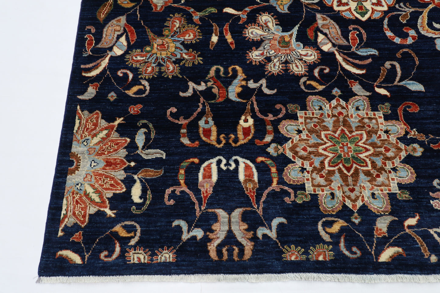205 x 298 cm | Floral Afghan Tribal Hand Knotted Natural Veg Dye Wool Carpet
