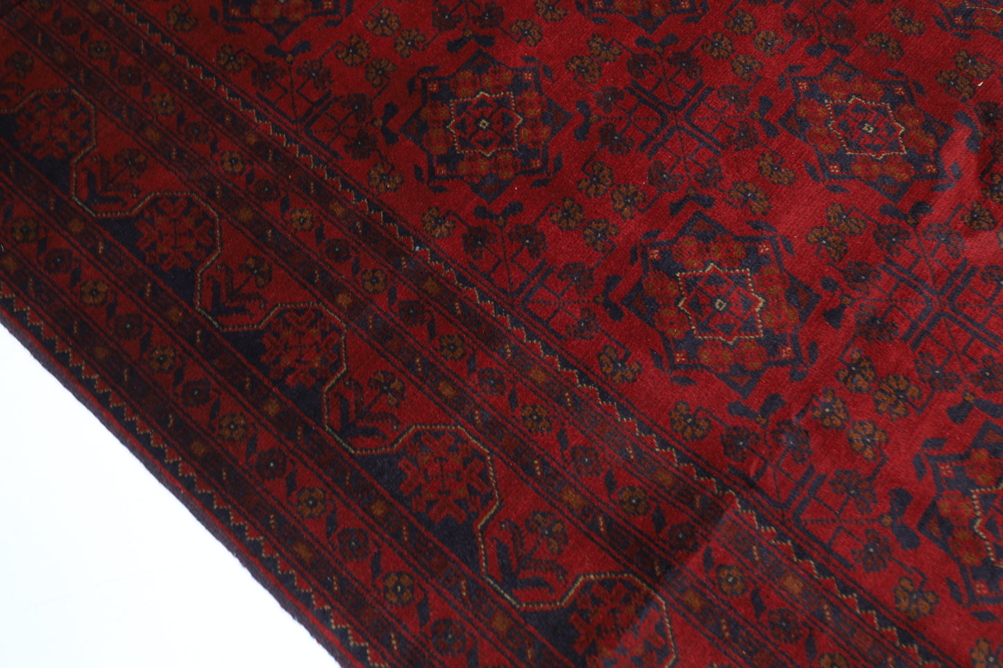171 x 232 cm | Red Area Rug Afghan Hand Knotted Veg Dye Wool carpet