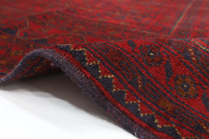 171 x 232 cm | Red Area Rug Afghan Hand Knotted Veg Dye Wool carpet