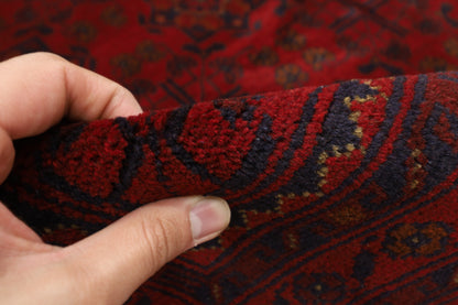 171 x 232 cm | Red Area Rug Afghan Hand Knotted Veg Dye Wool carpet