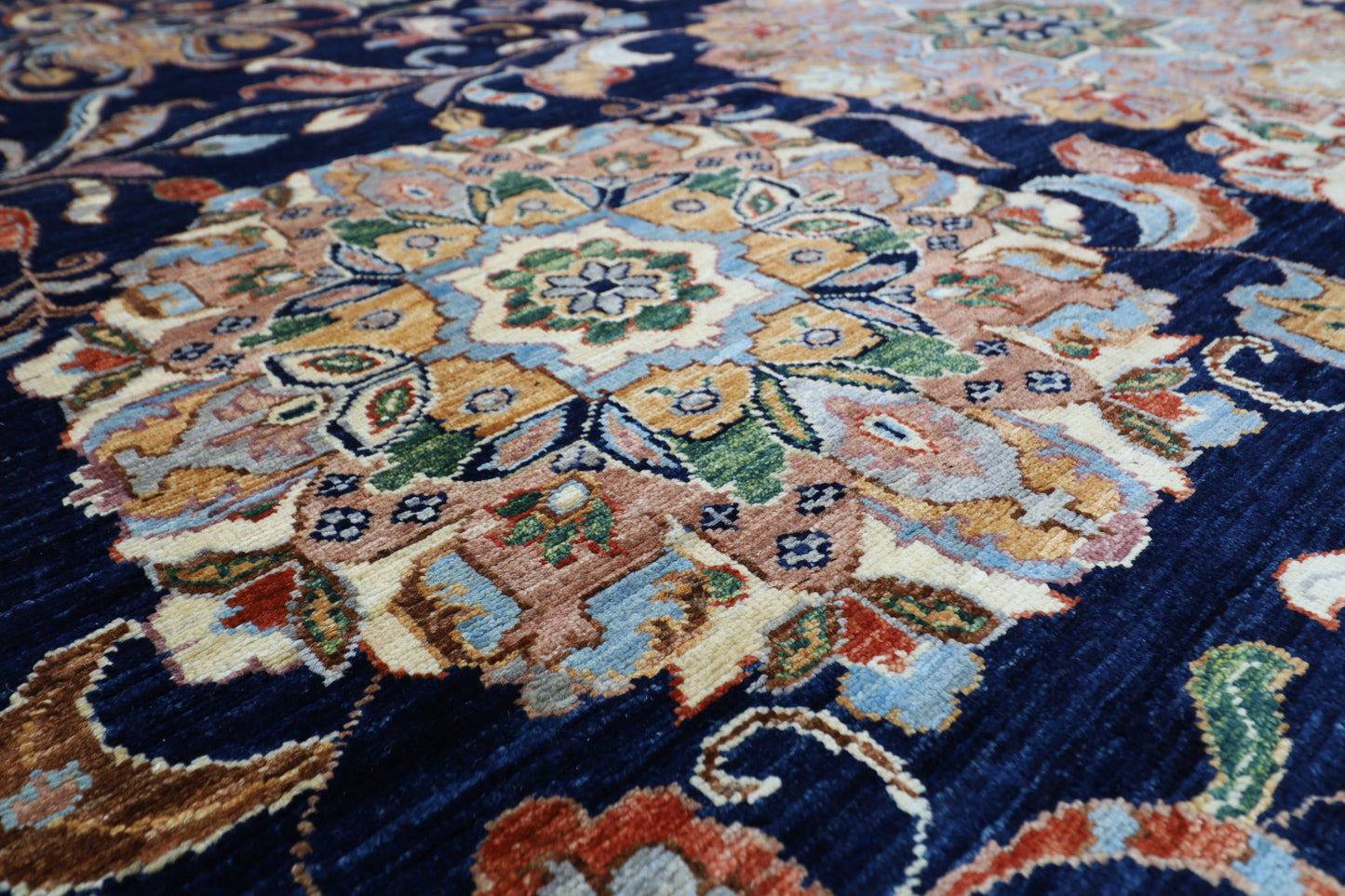 205 x 298 cm | Floral Afghan Tribal Hand Knotted Natural Veg Dye Wool Carpet