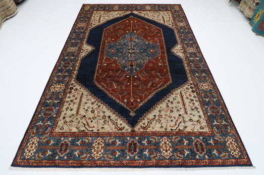 200 x 296 cm | Heriz Afghan Tribal Hand Knotted Natural Veg Dye Wool Carpet