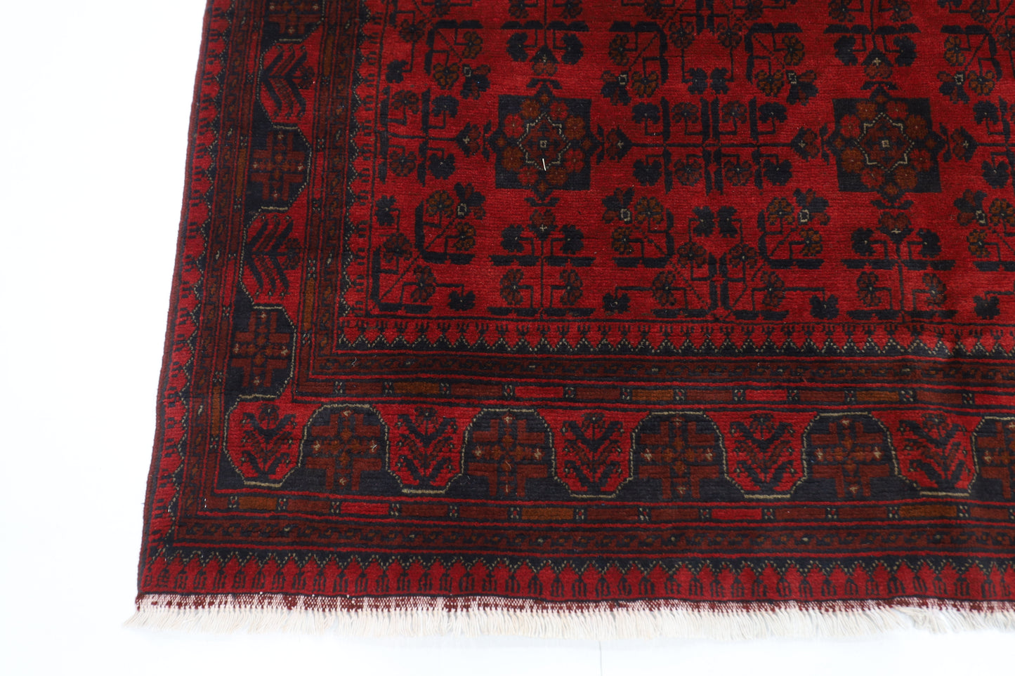 171 x 234 cm | Red Area Rug Afghan Hand Knotted Veg Dye Wool carpet