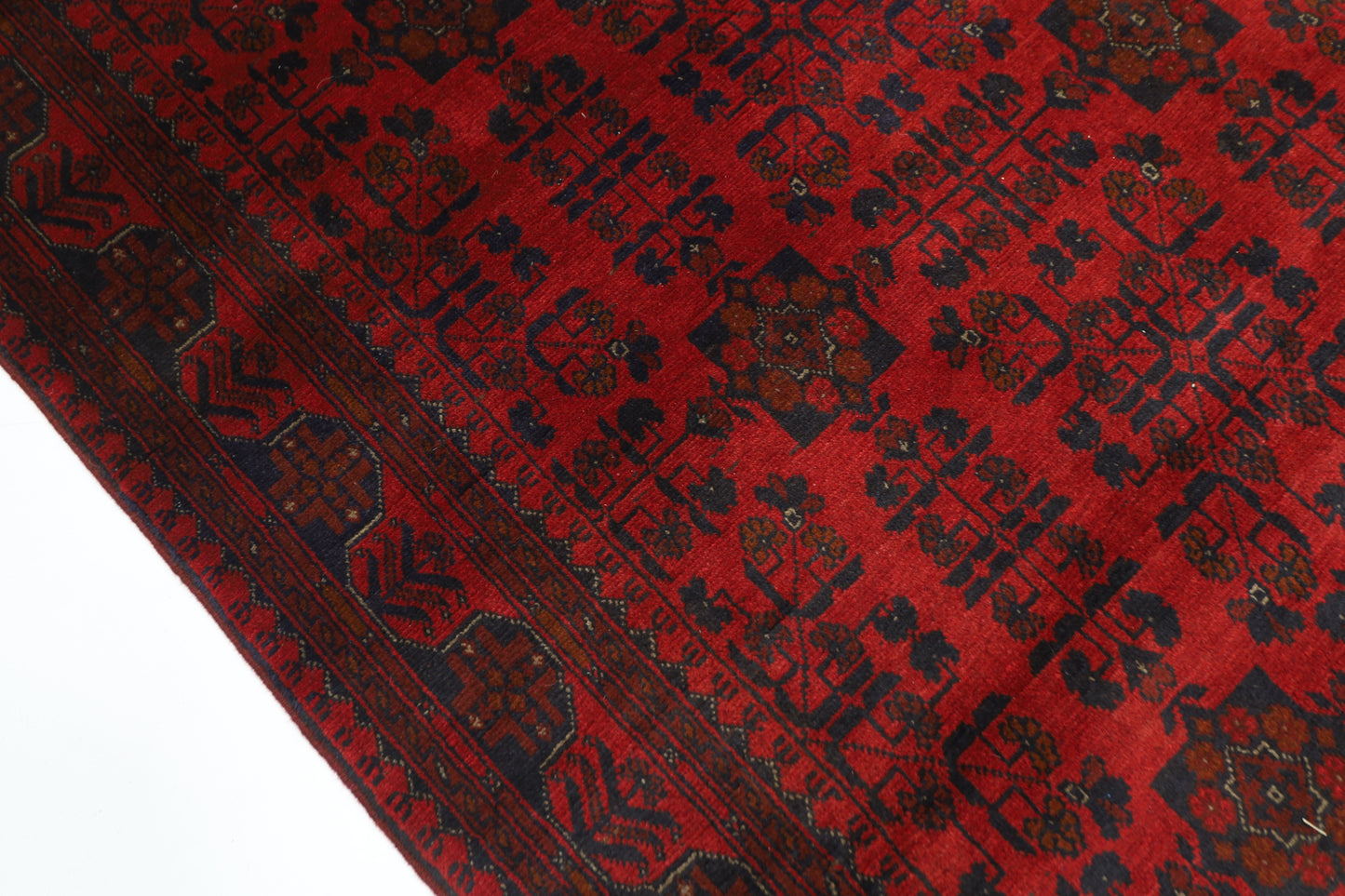 171 x 234 cm | Red Area Rug Afghan Hand Knotted Veg Dye Wool carpet