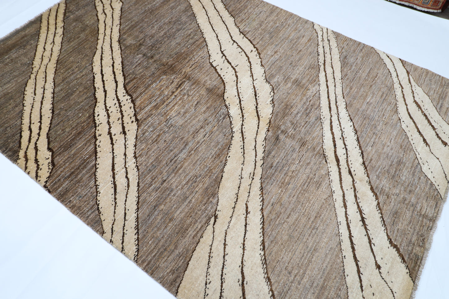165 x 233 cm | Art Afghan Tribal Hand Knotted Veg Dye Wool Carpet