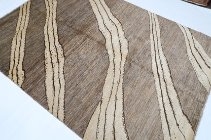 165 x 233 cm | Art Afghan Tribal Hand Knotted Veg Dye Wool Carpet