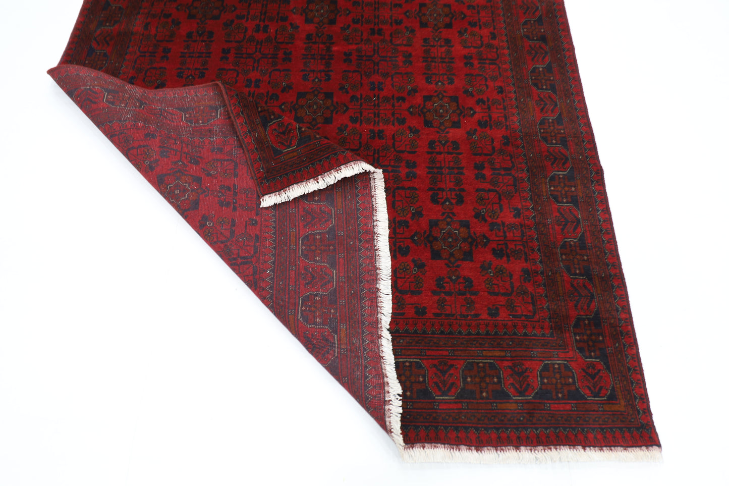 171 x 234 cm | Red Area Rug Afghan Hand Knotted Veg Dye Wool carpet