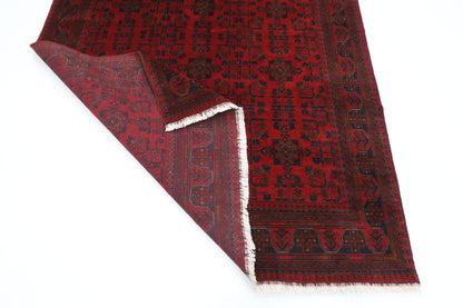 171 x 234 cm | Red Area Rug Afghan Hand Knotted Veg Dye Wool carpet