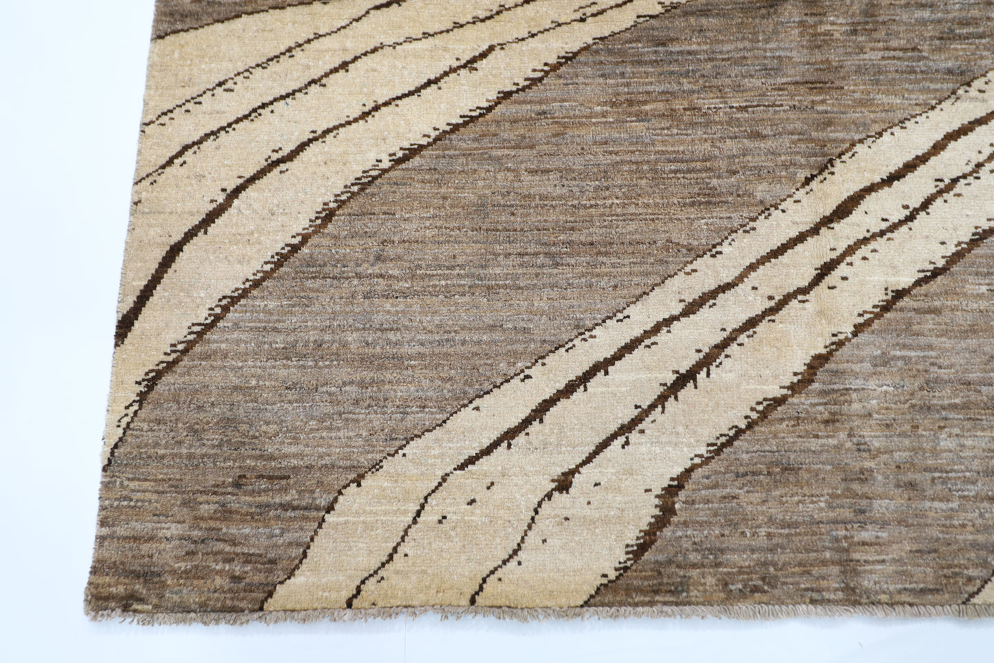 165 x 233 cm | Art Afghan Tribal Hand Knotted Veg Dye Wool Carpet