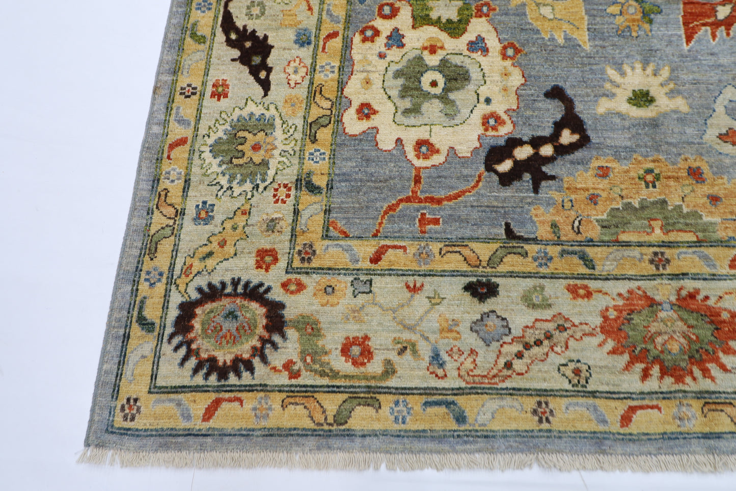 205 x 298 cm | Oushak Afghan Tribal Hand Knotted Natural Veg Dye Wool Carpet
