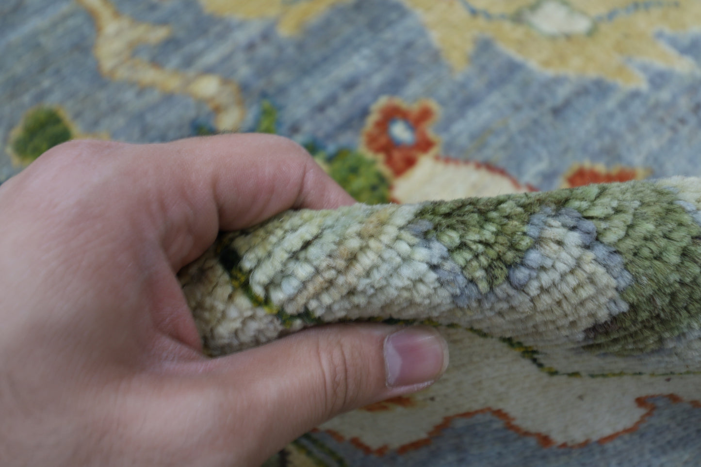 205 x 298 cm | Oushak Afghan Tribal Hand Knotted Natural Veg Dye Wool Carpet